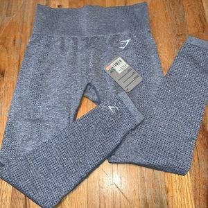 GYMSHARK VITAL SEAMLESS LEGGINGS- STEEL BLUE (NWT)
